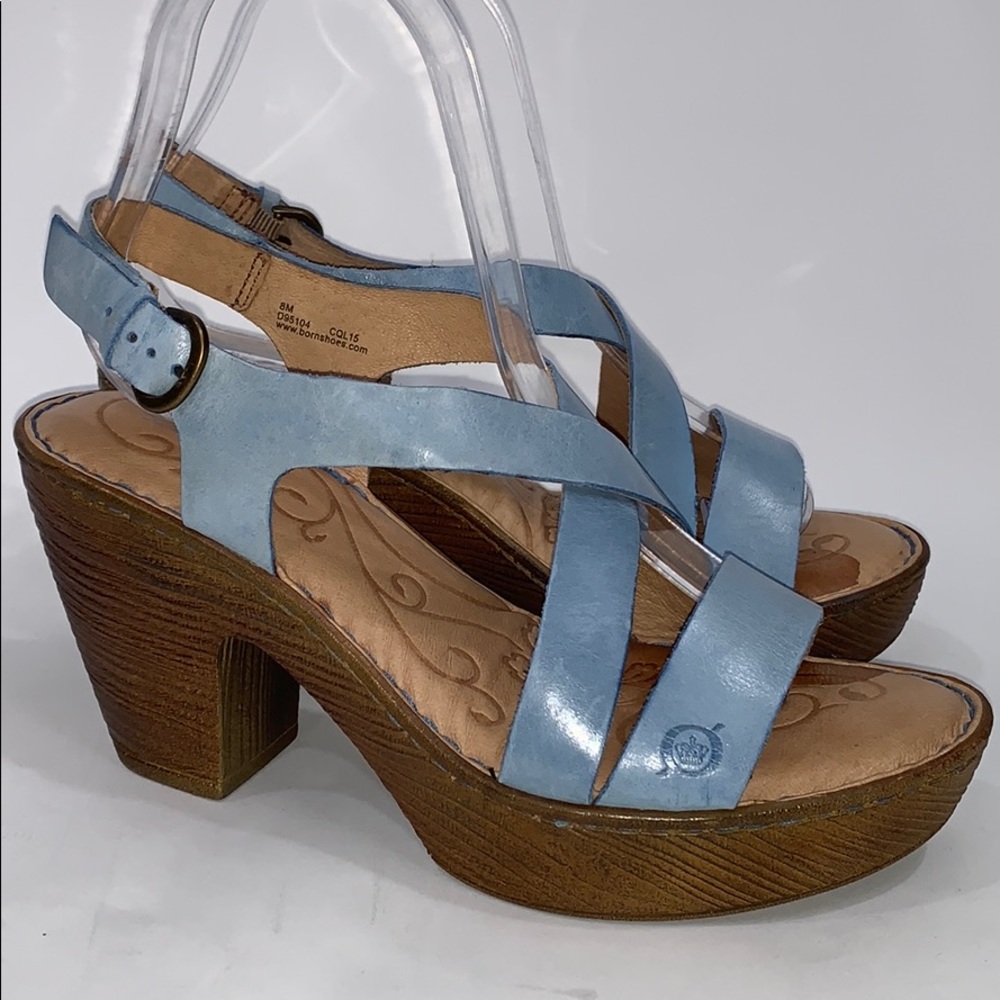Born light blue platform sandals size 8 strappy